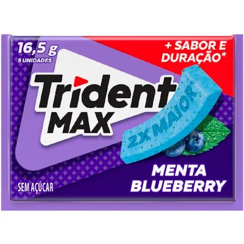 Chiclete Trident Max Menta E Blueberry