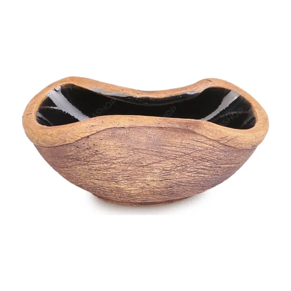 Cuia De Ceramica Preta Curvada