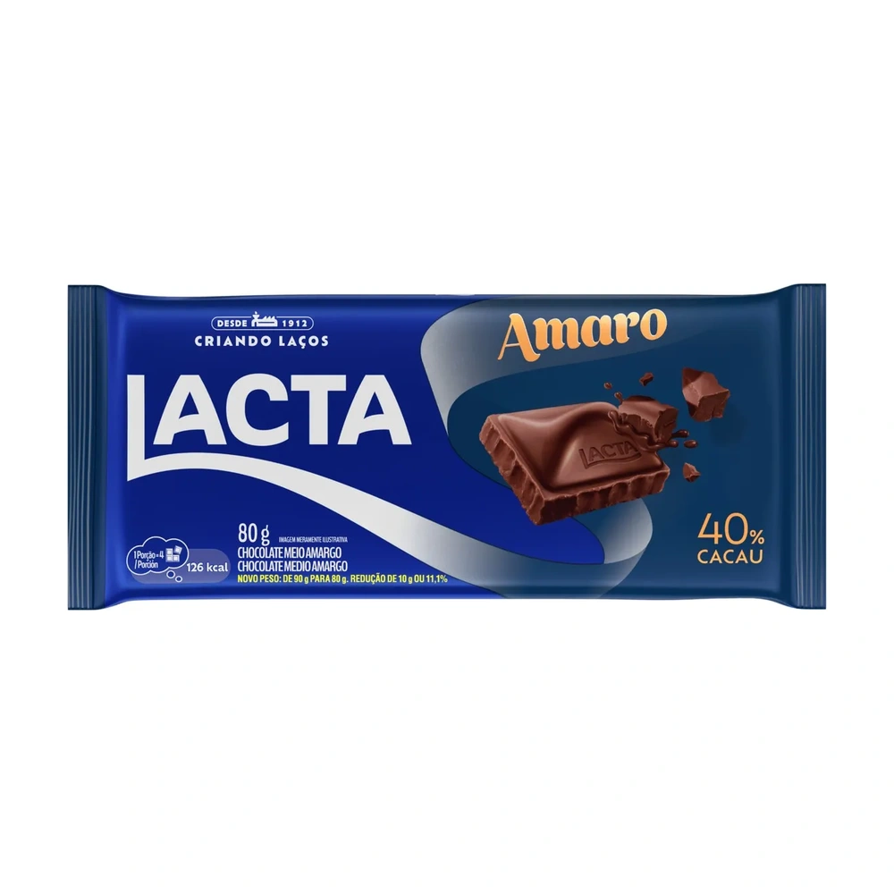 Barra De Chocolate Amargo 80G
