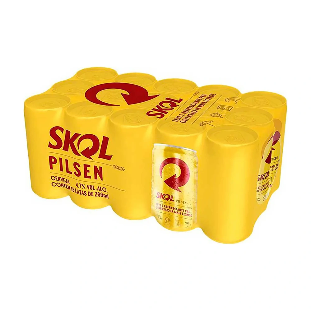 Cerveja Skol 269Ml Caixa Com 15 Unidades 