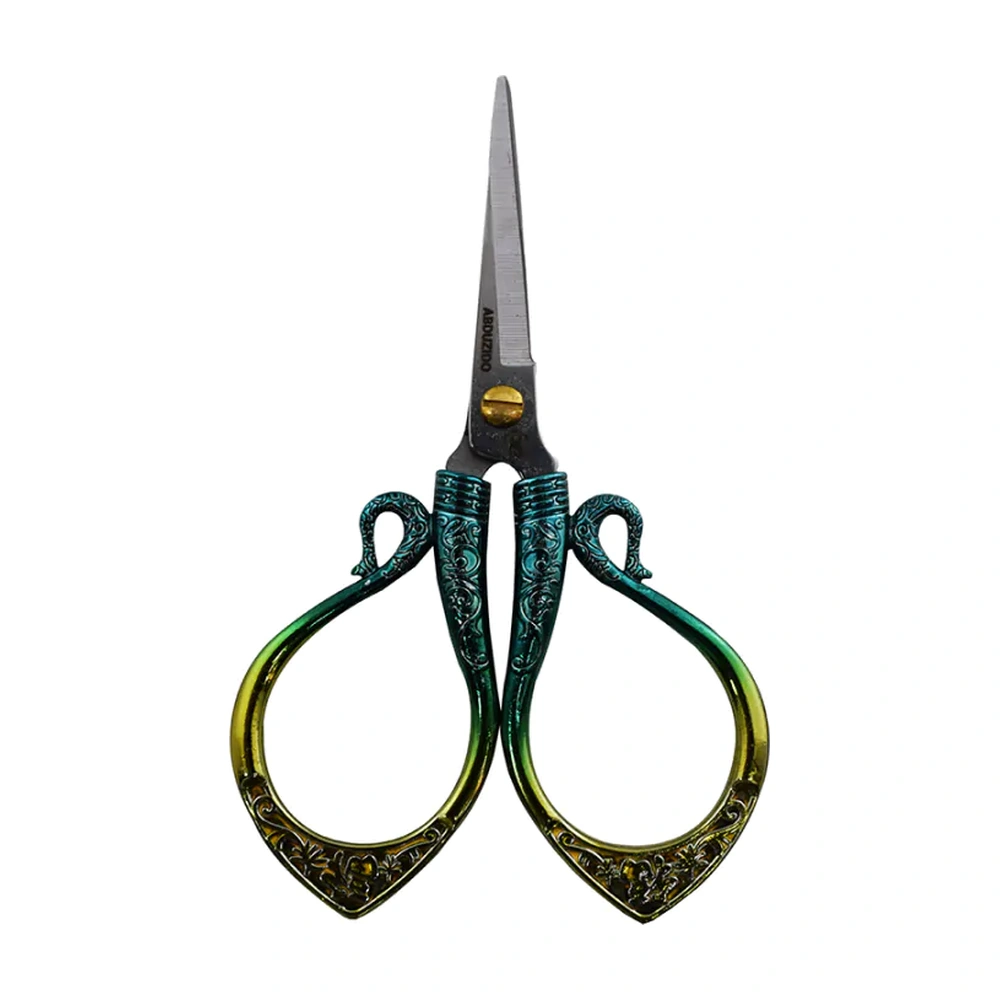 Tesoura Abdz Petty Verde Com Dourado