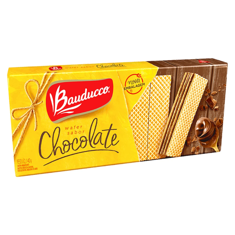 Wafer Recheio Chocolate Bauducco 140G