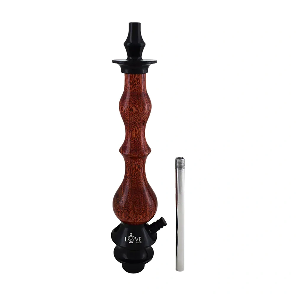 Stem Love Hookah Preto Com Madeira Vermelha