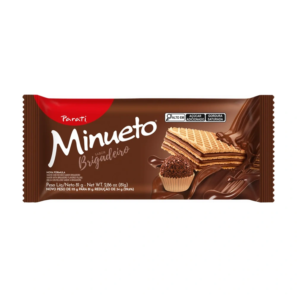Bolacha Wafer Minueto Brigadeiro