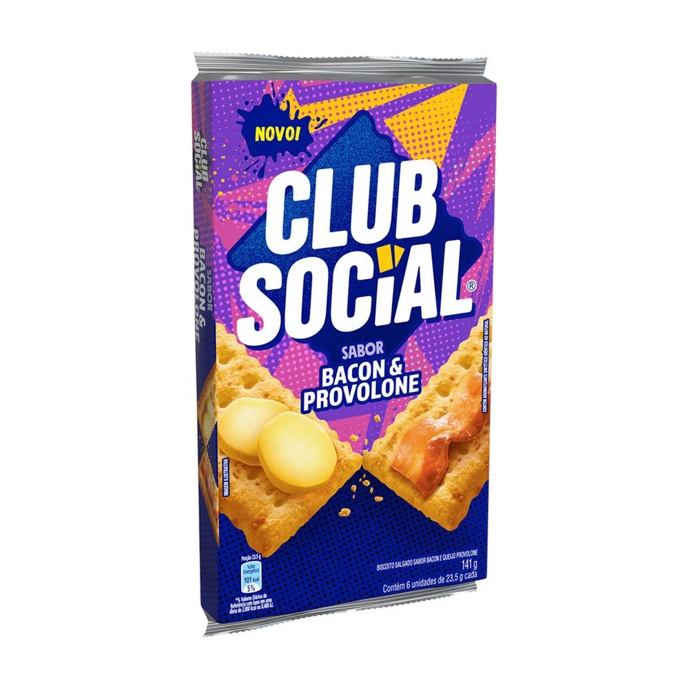 Biscoito Club Social Bacon E Provolone 23,5G