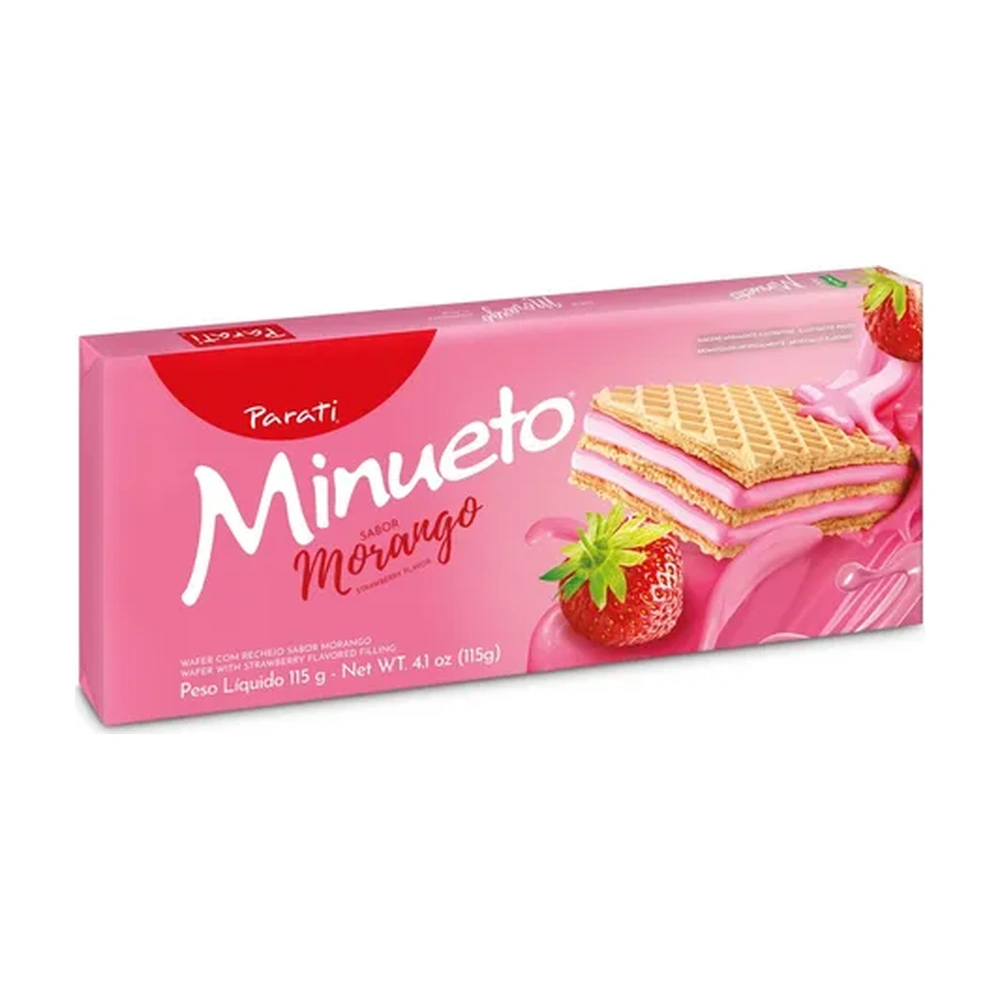 Bolacha Wafer Minueto Morango
