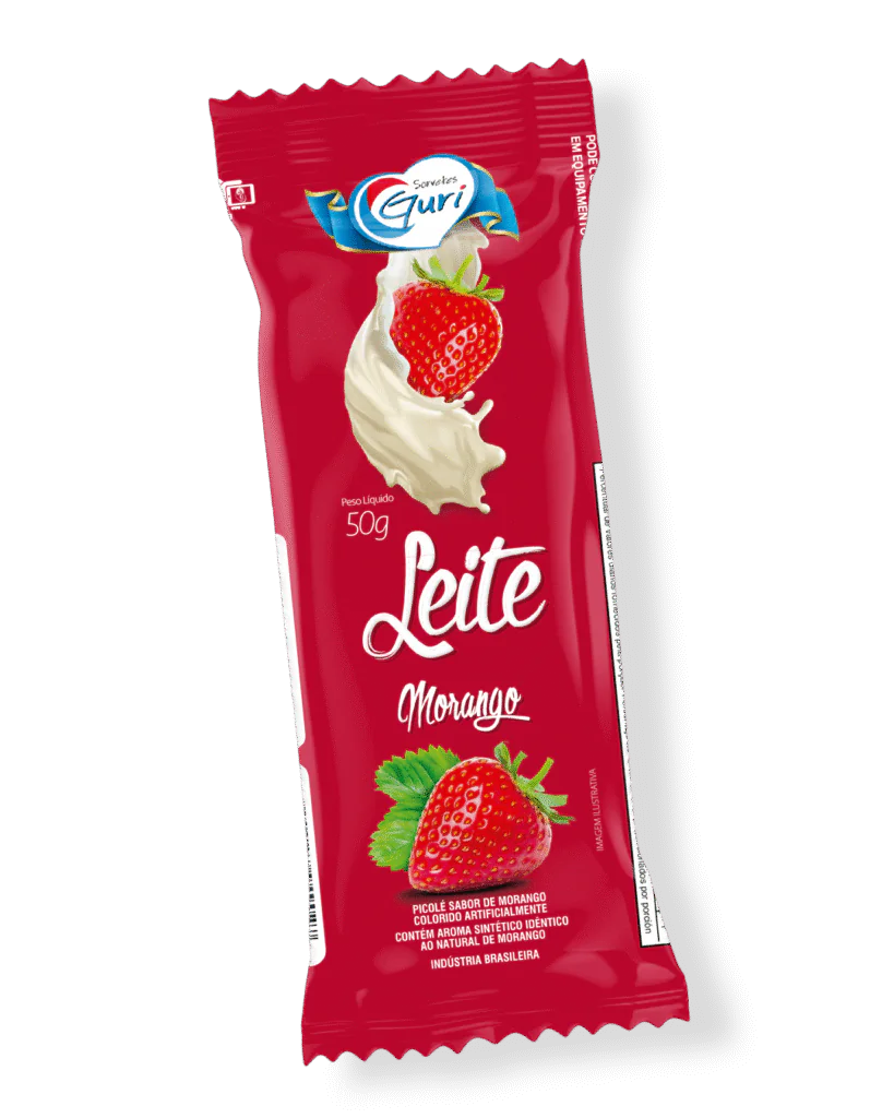 Picolé Leite Morango