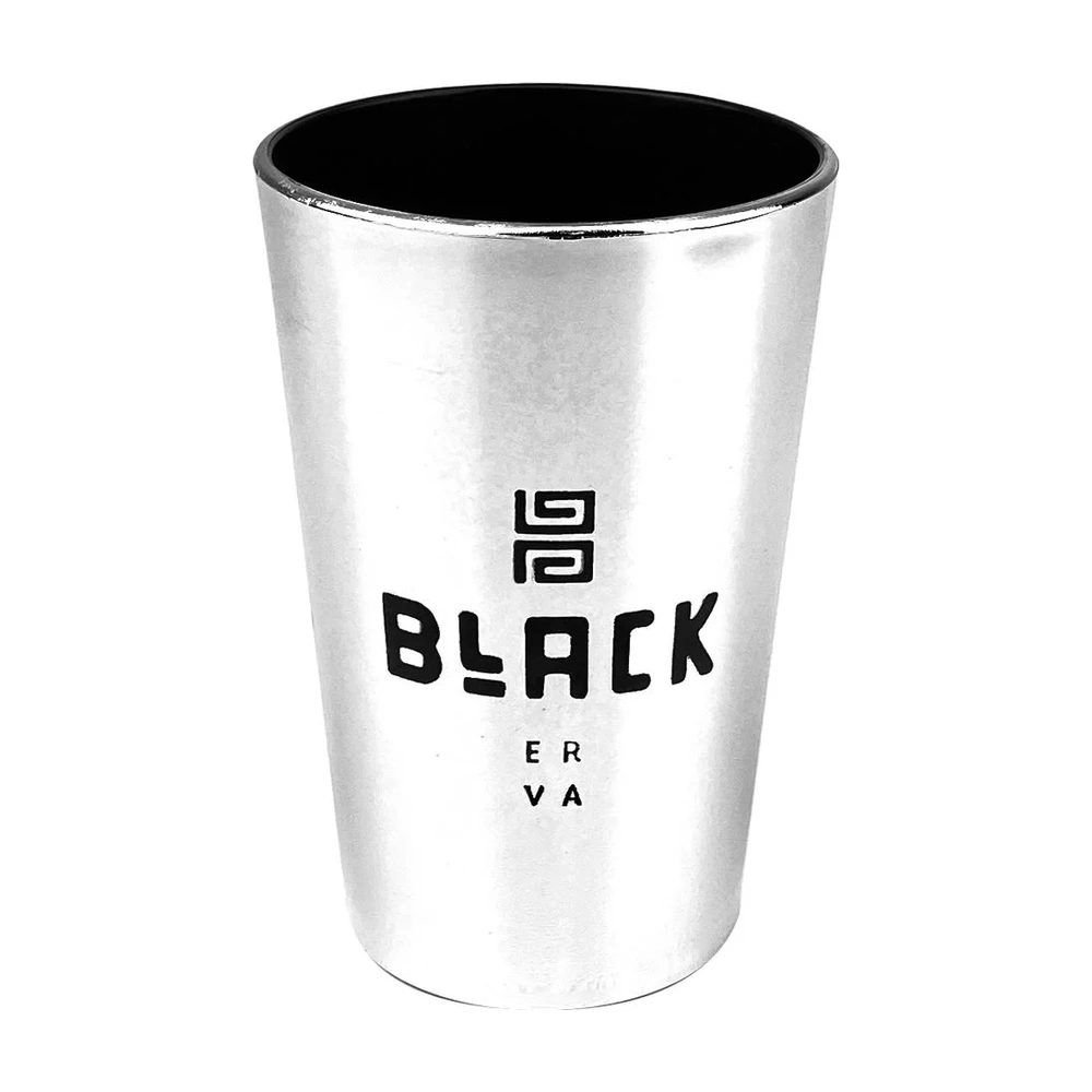 Copo De Terere Black De Acrílico Prata