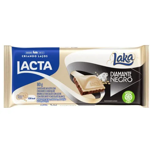 Barra De Chocolate Lacta Diamante Negro Laka 80G