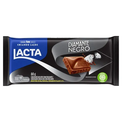Barra De Chocolate Lacta Diamante Negro 80G