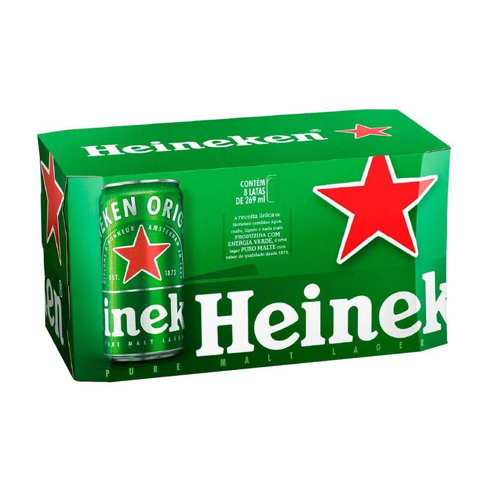 Cerveja Heineken 269Ml Caixa Com 8 Unidades