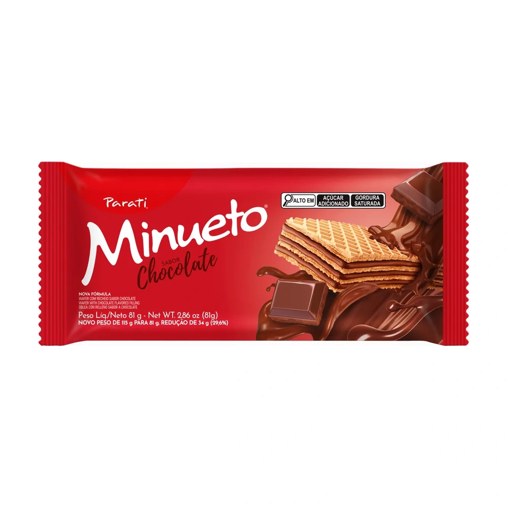 Bolacha Wafer Minueto Chocolate