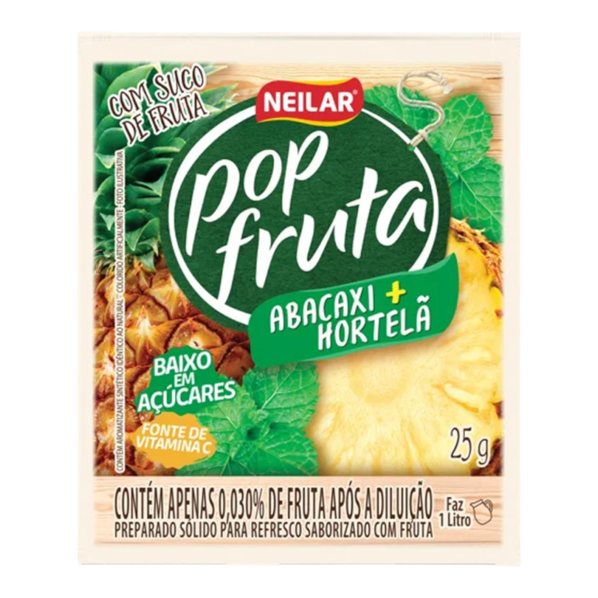 Suco Pop Fruta Abacaxi E Hortelã 25G