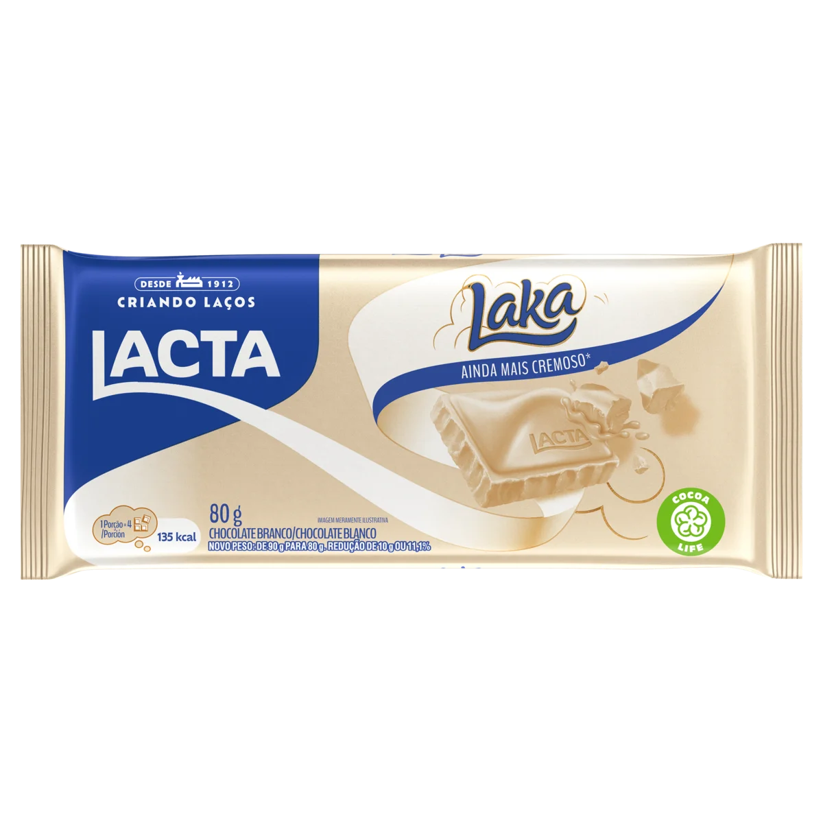 Barra De Chocolate Lacta Laka 80G