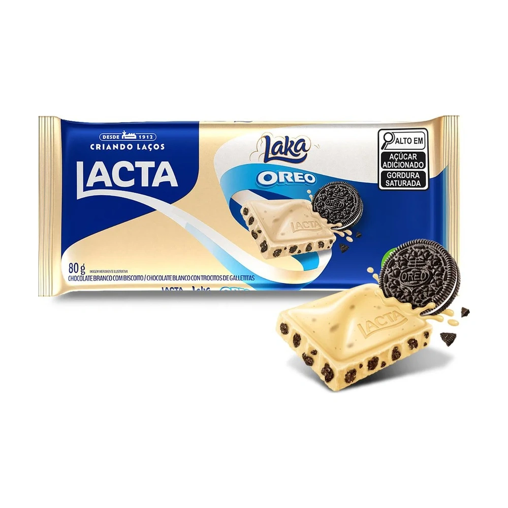 Barra De Chocolate Laka E Oreo 80G