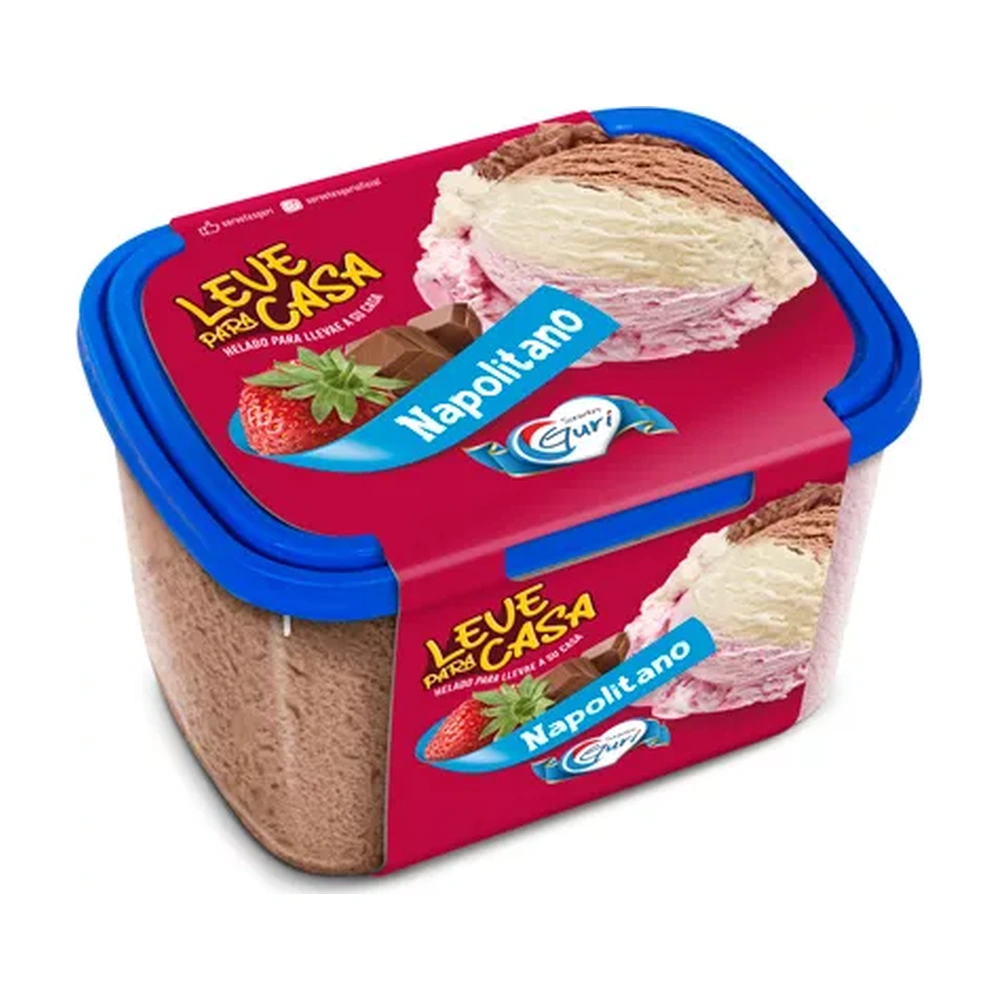 Pote De Sorvete Guri 2L Napolitano