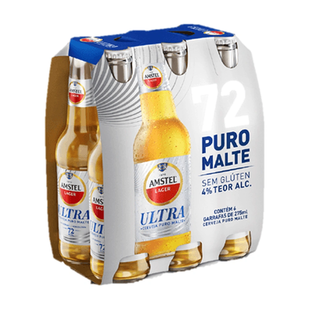 Cerveja Amstel Ultra Sem Gluten Long Neck 275Ml Caixa Com 6 Unidades 