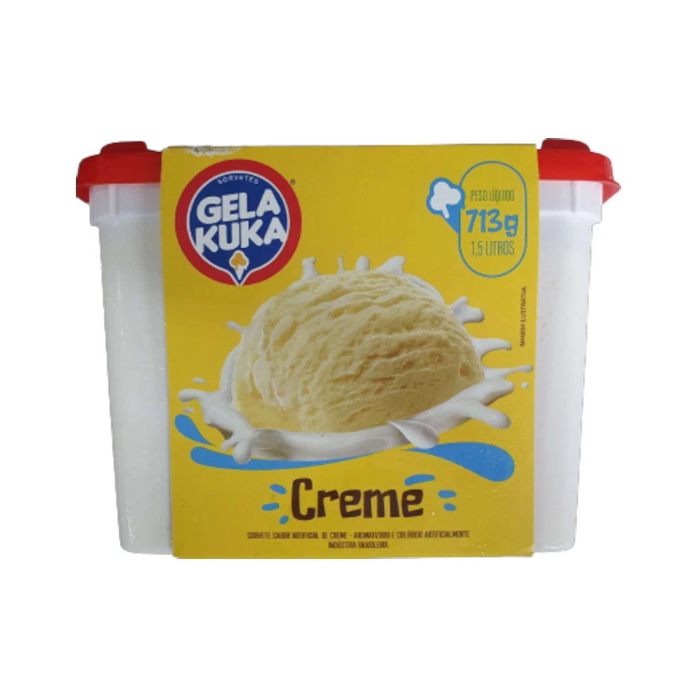 Pote de Sorvete Guri 1,5L Gela Kuka Creme 