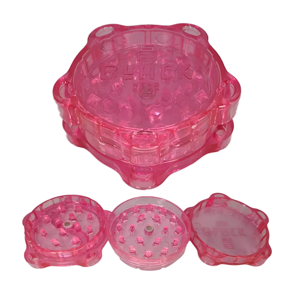 Dichavador De Plástico 3 Partes Black Rosa Pink