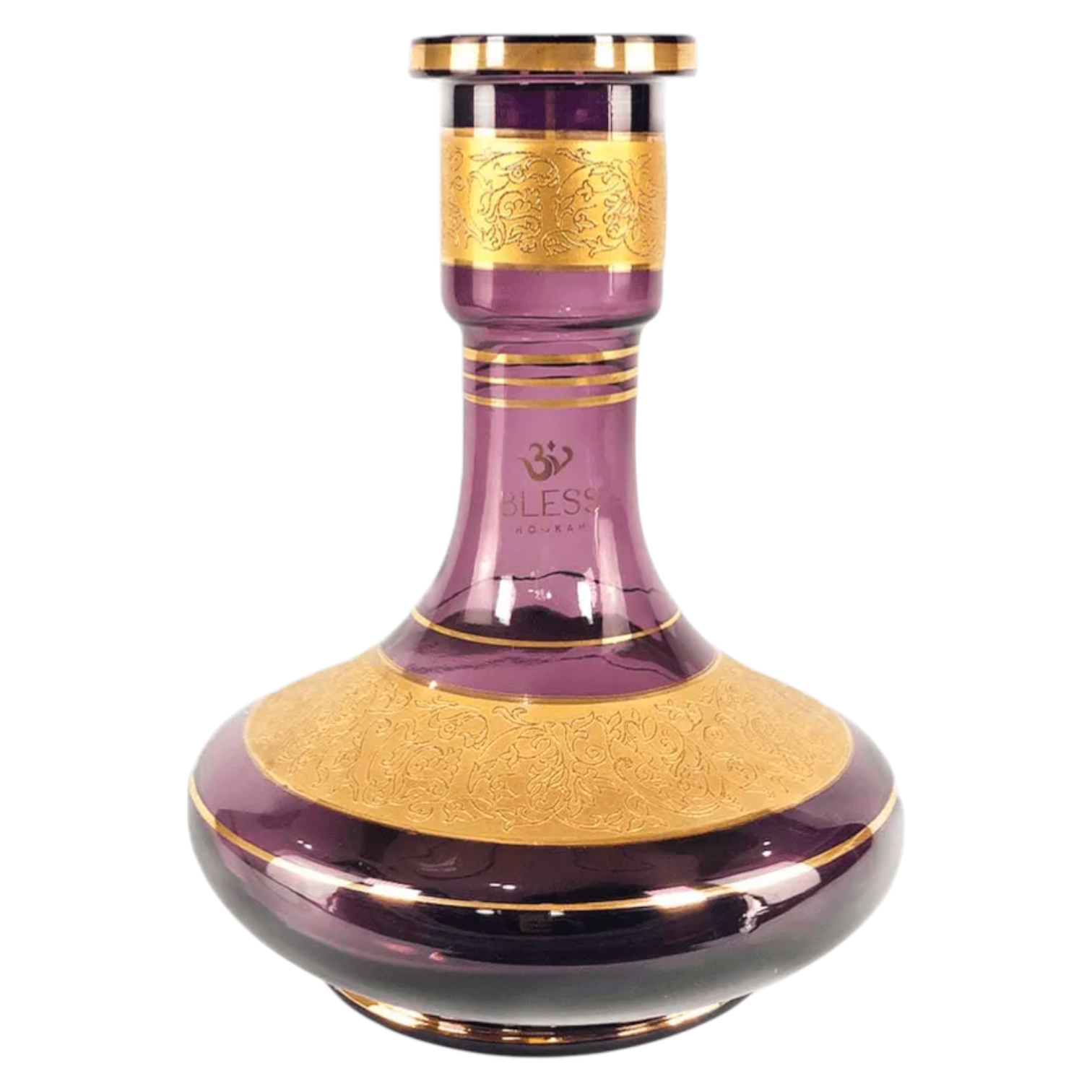 Jarro Bless Roxo Transparente Com Renda Dourada