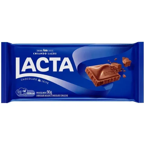 Barra De Chocolate Lacta E Leite 90G