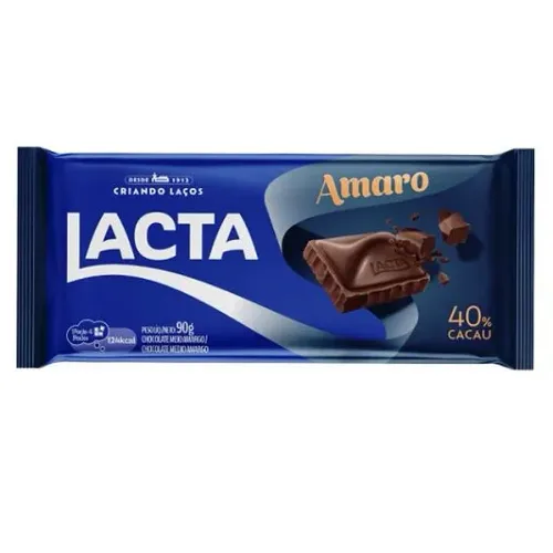 Barra De Chocolate Lacta Amargo 80G