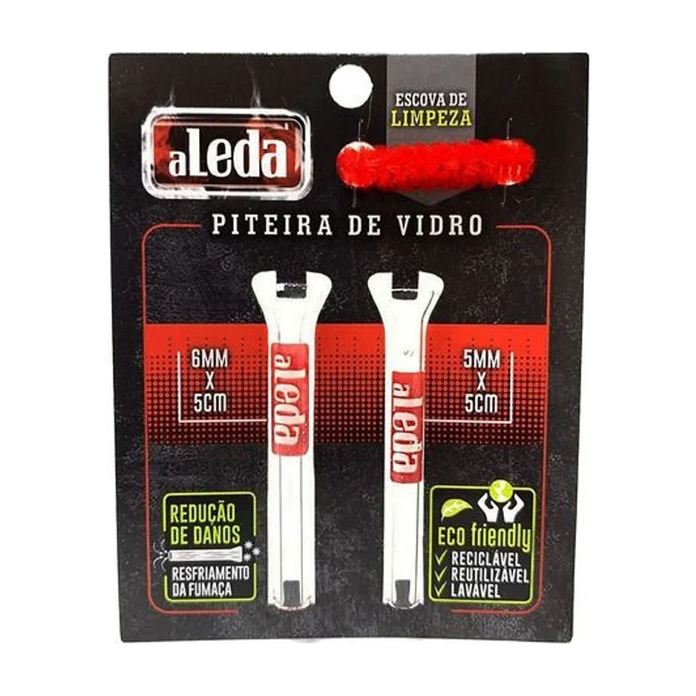 Piteira De Vidro Aleda C/ 2 Un + Escova
