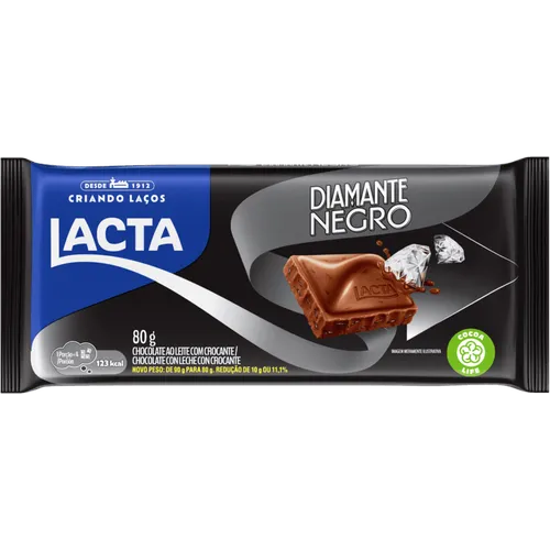 Barra De Chocolate Lacta Diamante Negro 80G