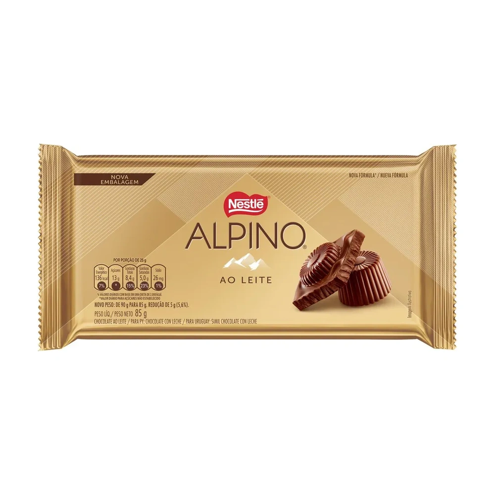 Barra De Chocolate Alpino Ao Leite