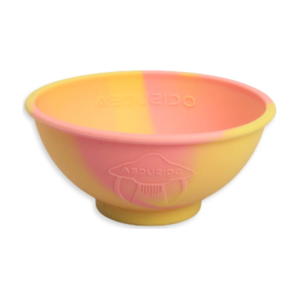 Cuia De Silicone Abduzido Amarelo Com Rosa Bebe