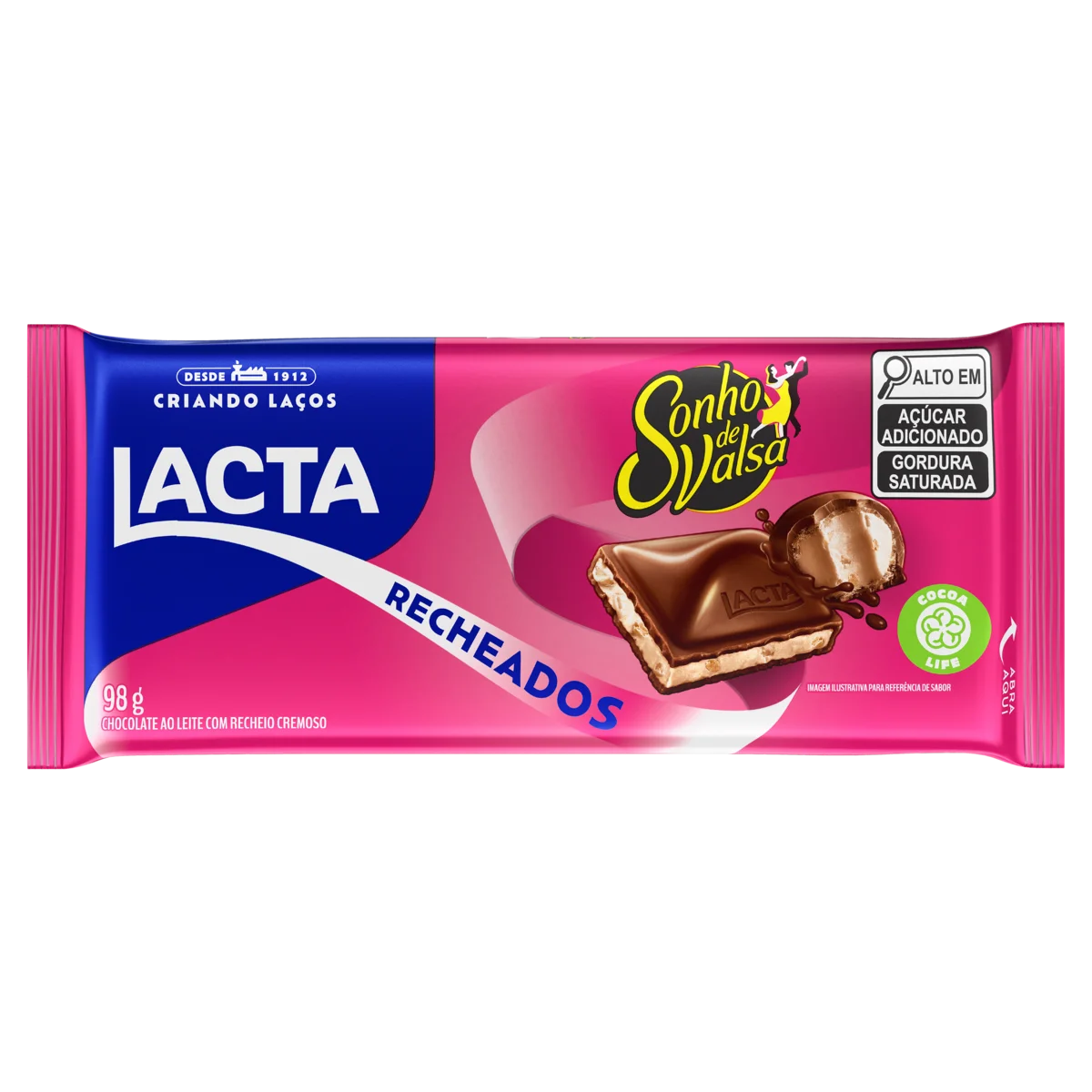 Barra De Chocolate Lacta Sonho De Valsa Recheado