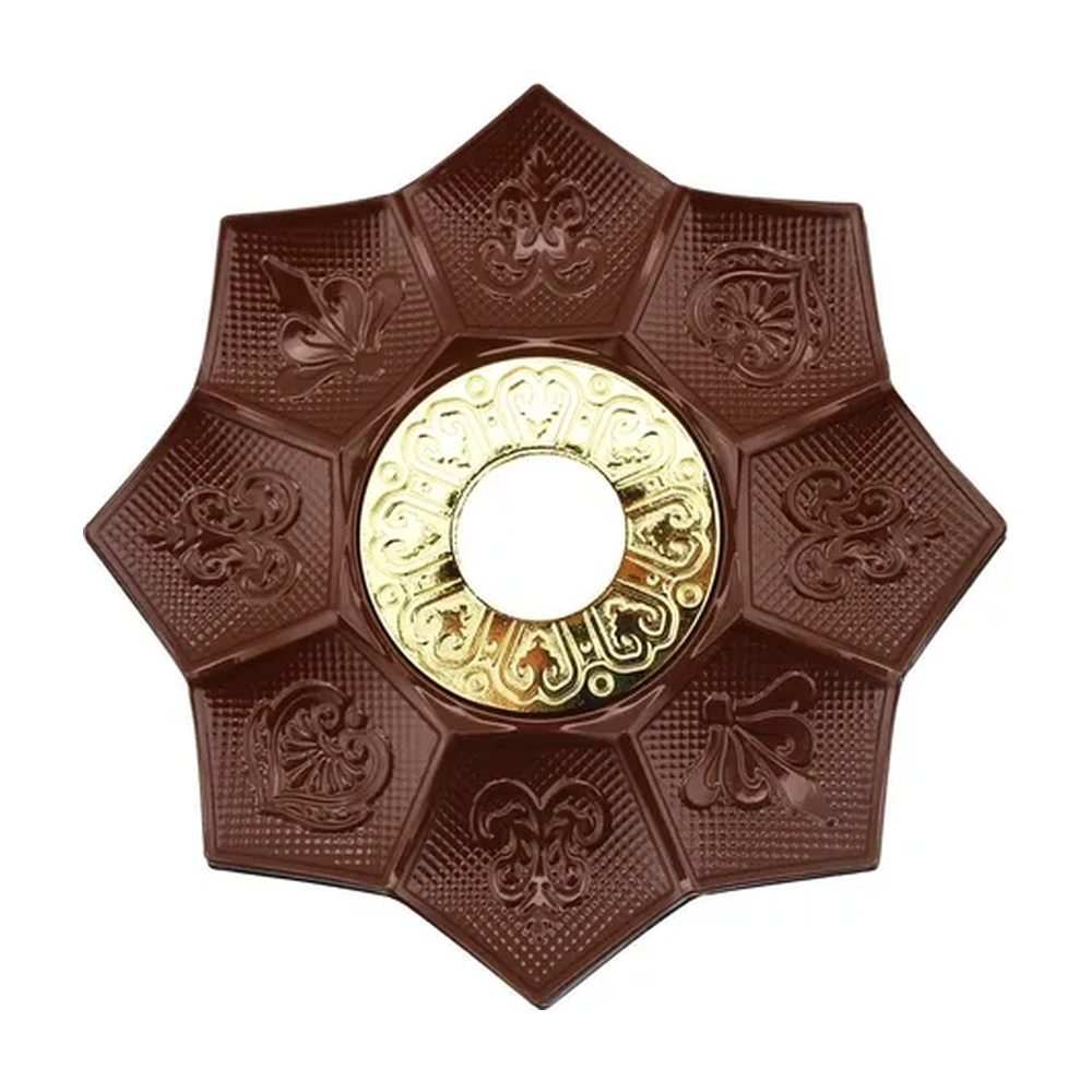 Prato Ebs Pequeno Marrom Com Dourado