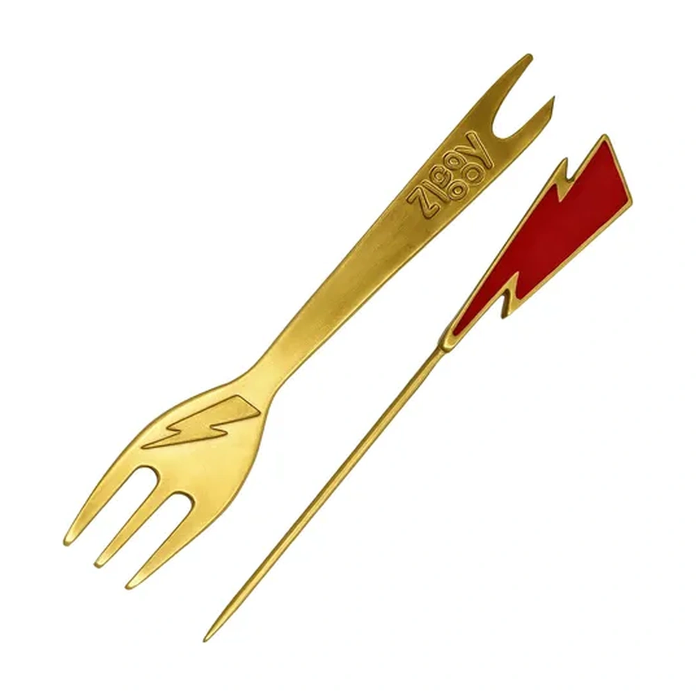 Garfo + Furador Ziggy Dourado