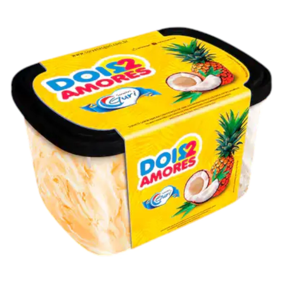 Pote De Sorvete Guri 2L Abacaxi E Coco