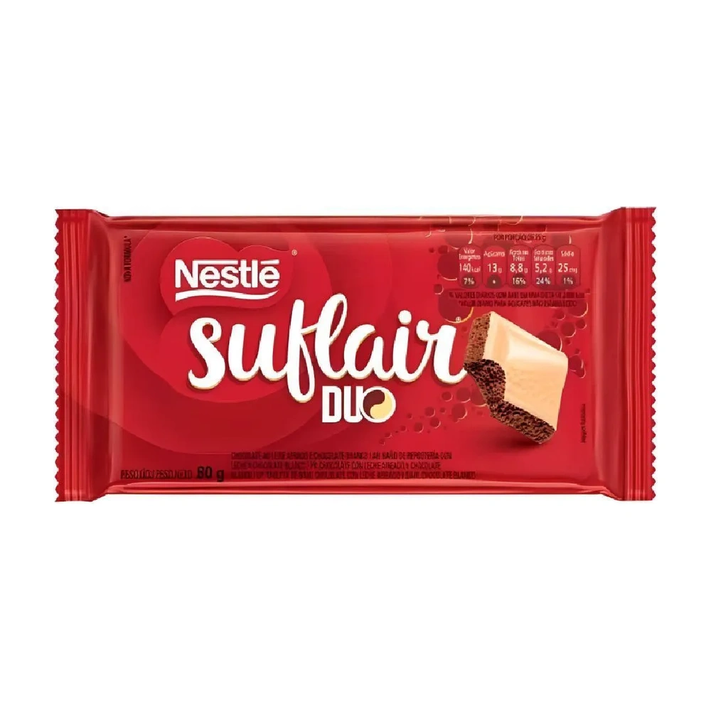 Barra De Chocolate Suflair Duo 80G