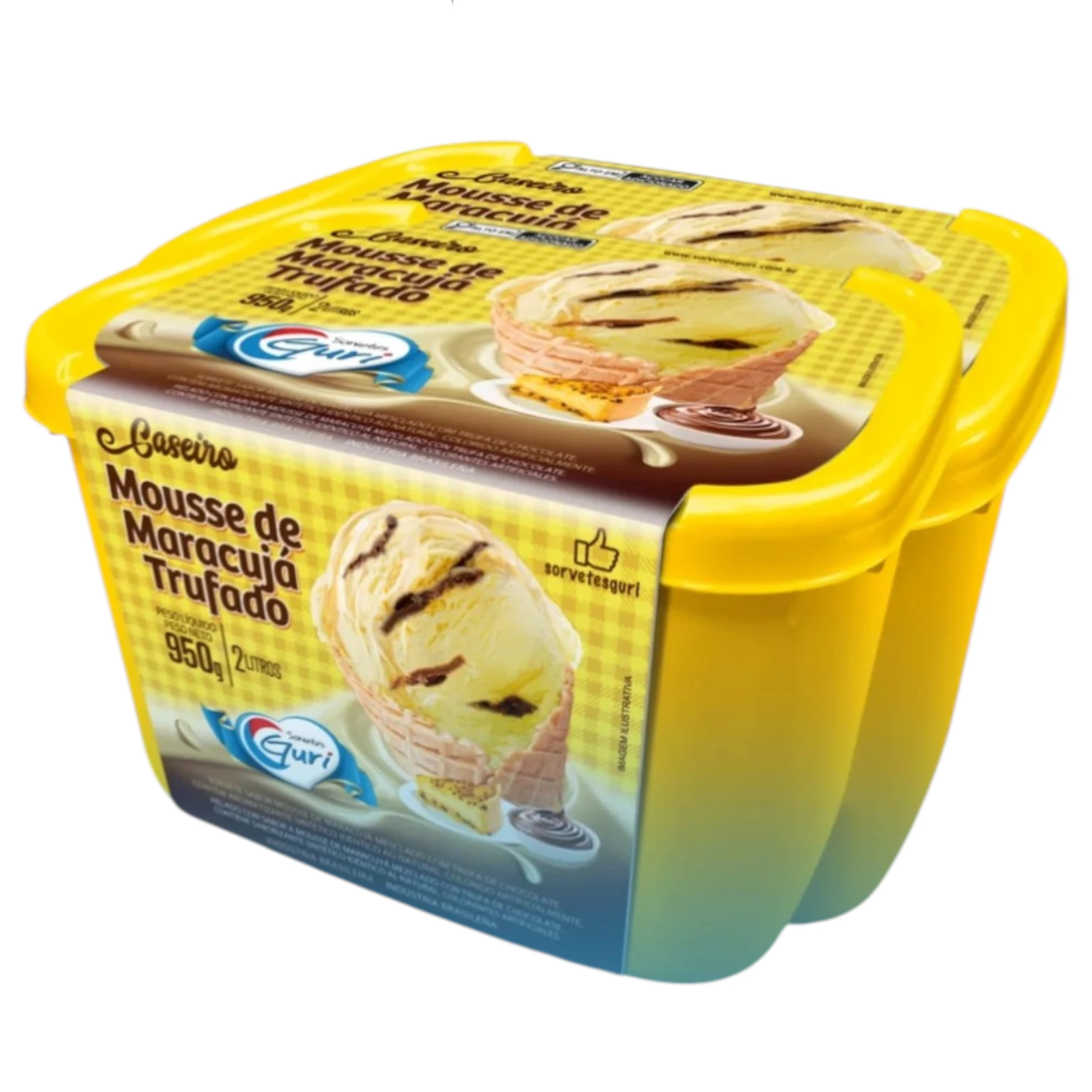 Pote De Sorvete Guri 2L Mousse De Maracujá Trufado
