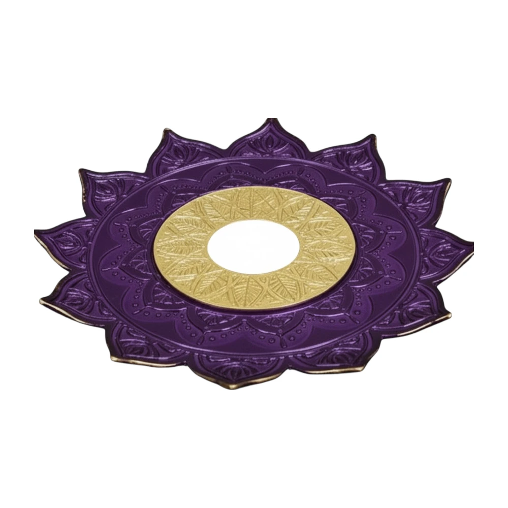 Prato Aquila Grande Dourado Com Roxo